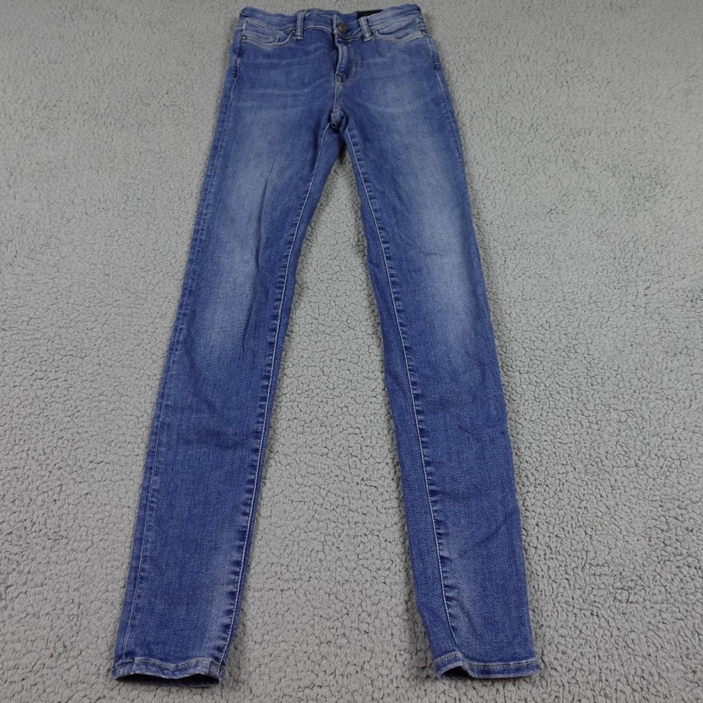 All Saints Grace Skinny High Waist Jeans Womens W25 Denim Acid Wash Stretch